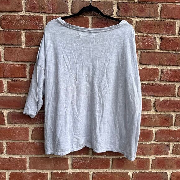 Eileen Fisher Womens $148 hemp Organic Cotton Slub V-Neck Boxy Top 2X NEW - Picture 6 of 8